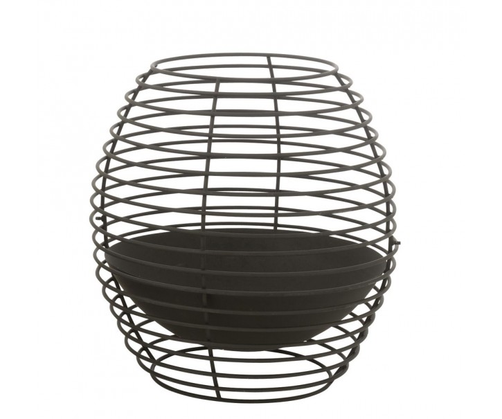Černo-hnědé železné kulaté ohniště Tippo - Ø 60*60 cm J-Line by Jolipa