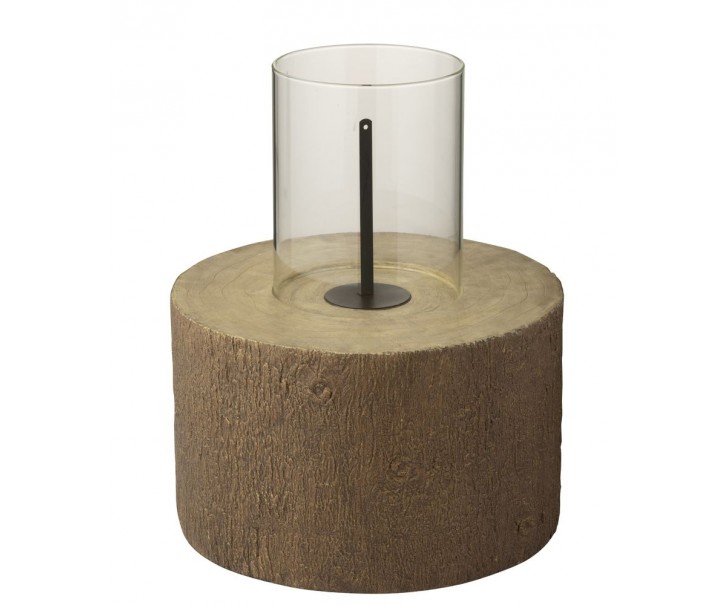 Hnědý stolní biokrb ve tvaru kmene stromu Brasero Trunk - Ø 41*51 cm J-Line by Jolipa