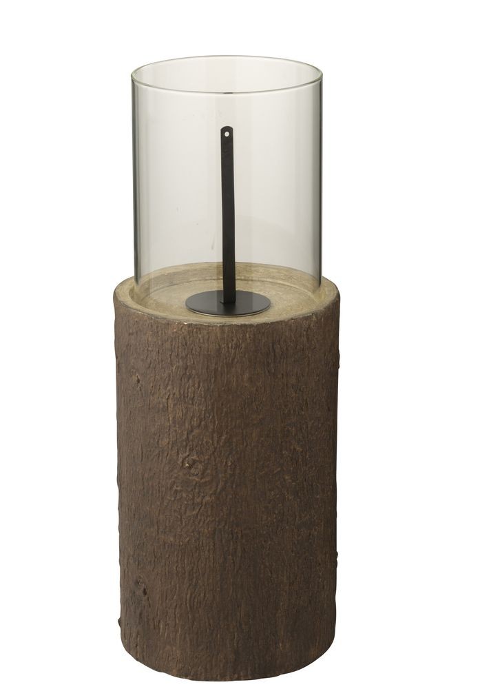 Hnědý biokrb ve tvaru kmene stromu Brasero Trunk - Ø 23*65 cm