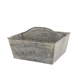 Plechový antik box s rukojetí Old French - 25*25*14 cm