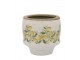 Béžový antik keramický květináč s citróny Limone Blossom - Ø 13*12 cm Chic Antique