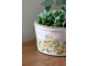 Béžový antik keramický květináč s citróny Limone Blossom - Ø 16*10 cm Chic Antique