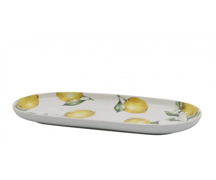 Porcelánový tácek s citróny Maison Limone Blossom - 25*11*2 cm Chic Antique