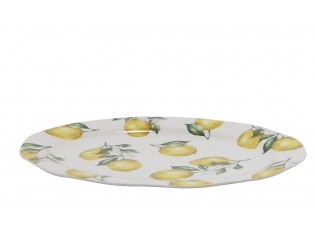Porcelánový servírovací tác s citróny Maison Limone Blossom - 30*22*1,5 cm