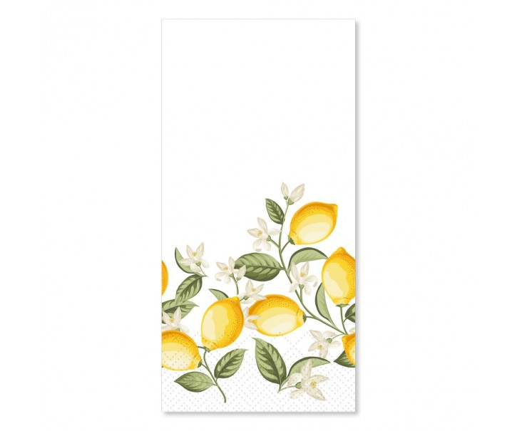 Papírové ubrousky s citróny Maison Limone Blossom - 40*40 cm / 16ks Chic Antique