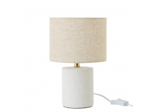 Bílá keramická stolní lampa Pierre se stínidlem - Ø18 * 28 cm / 40W / E14