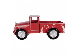 Vánoční dekorace červené kovové retro auto - 42*18*19 cm