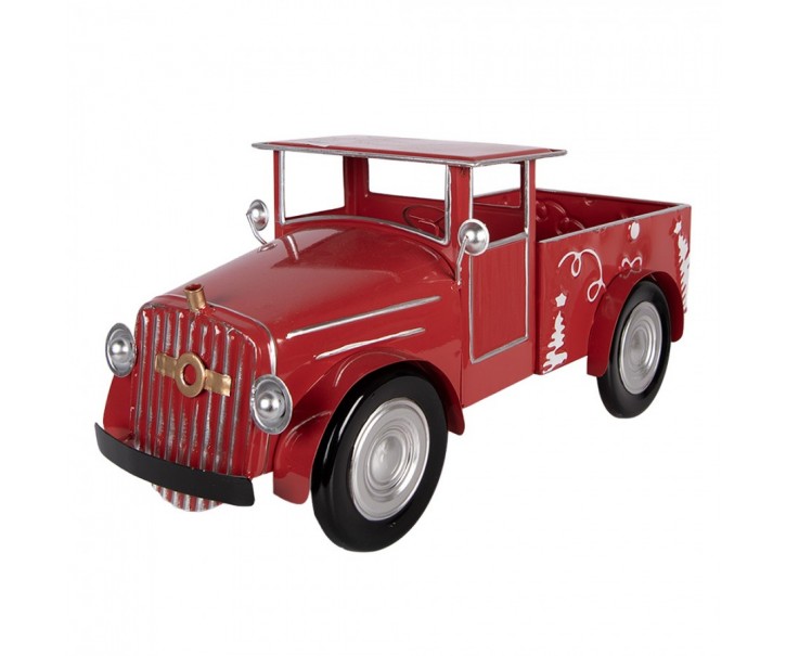 Vánoční dekorace červené kovové retro auto - 42*18*19 cm Clayre & Eef