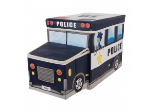 Černá úložná krabice – Policejní auto - 55*32*28 cm