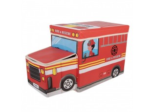 Červená úložná krabice – Hasičské auto - 55*32*28 cm