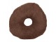 Hnědý dekorativní polštář ve tvaru Donutu - Ø 35*6 cm Clayre & Eef