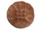 Hnědý dekorativní polštář ve tvaru oplatky s náplní - Ø 40*10 cm Clayre & Eef