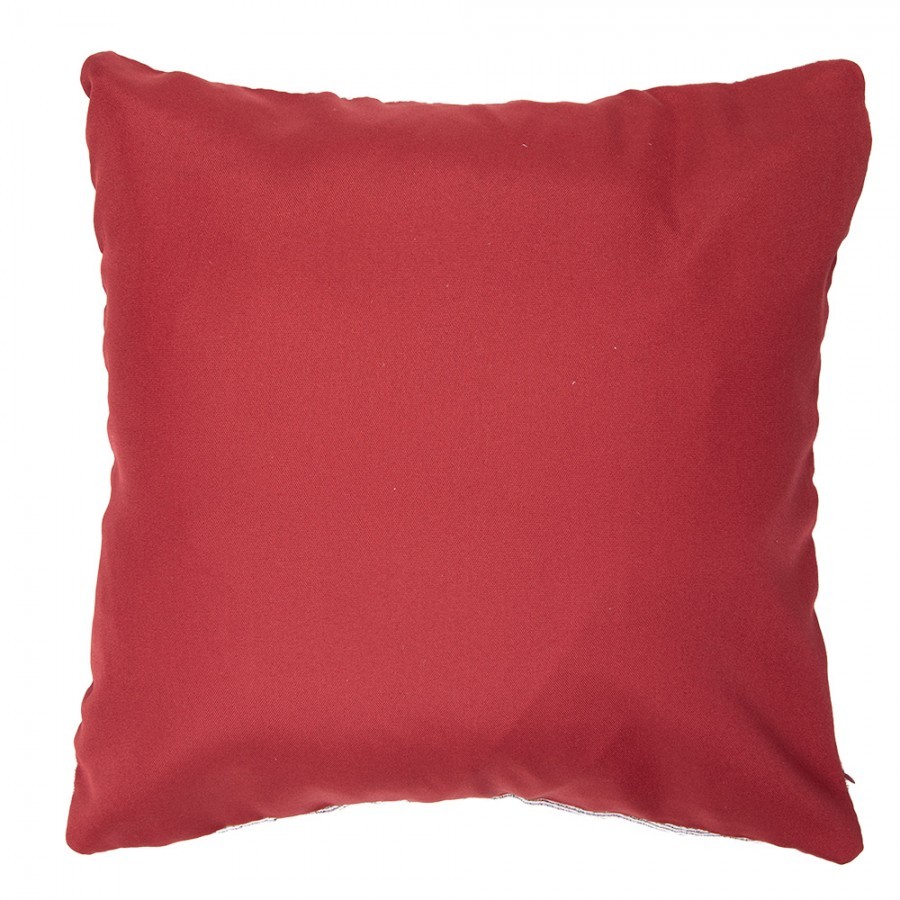 Bílo-červený polštář s vánočními stromky - 45*45*4 cm Clayre & Eef Bílo-červený polštář s vánočními stromky - 45*45*4 cm Clayre & Eef