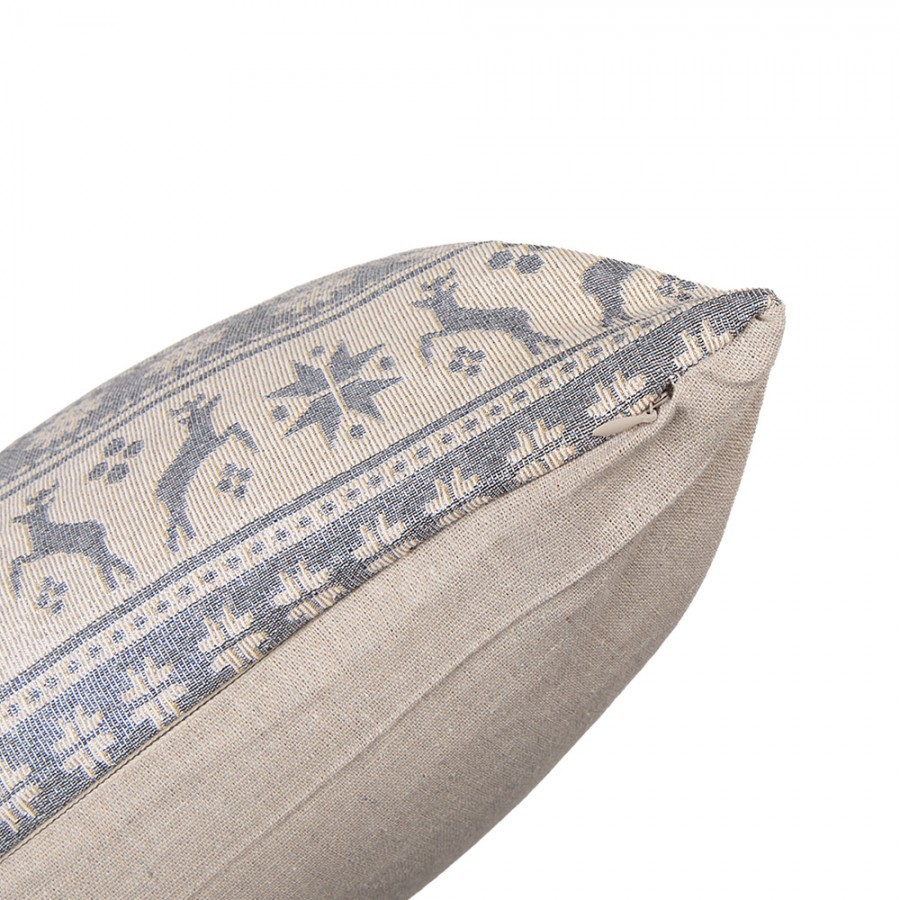 Béžovo -stříbrný dekorační polštář s vánočními stromky - 44*44*4 cm Clayre & Eef Béžovo -stříbrný dekorační polštář s vánočními stromky - 44*44*4 cm Clayre & Eef