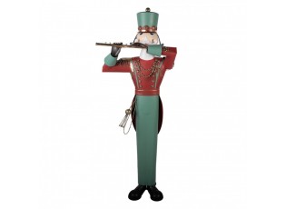 Kovová dekorace Louskáček Nutcracker s flétnou v životní velikosti - 70*48*163 cm