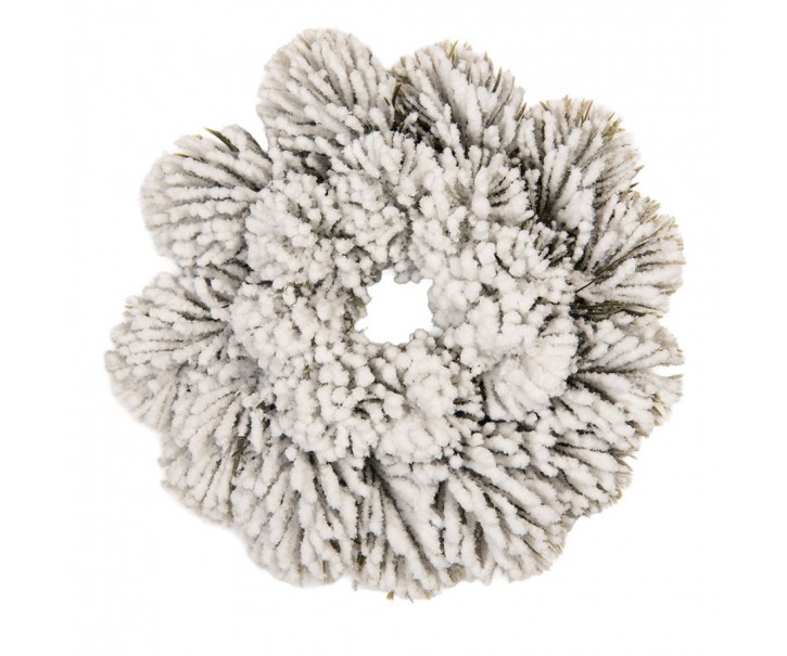 Vánoční dekorace zasněžený věneček - Ø 26*6 cm Clayre & Eef