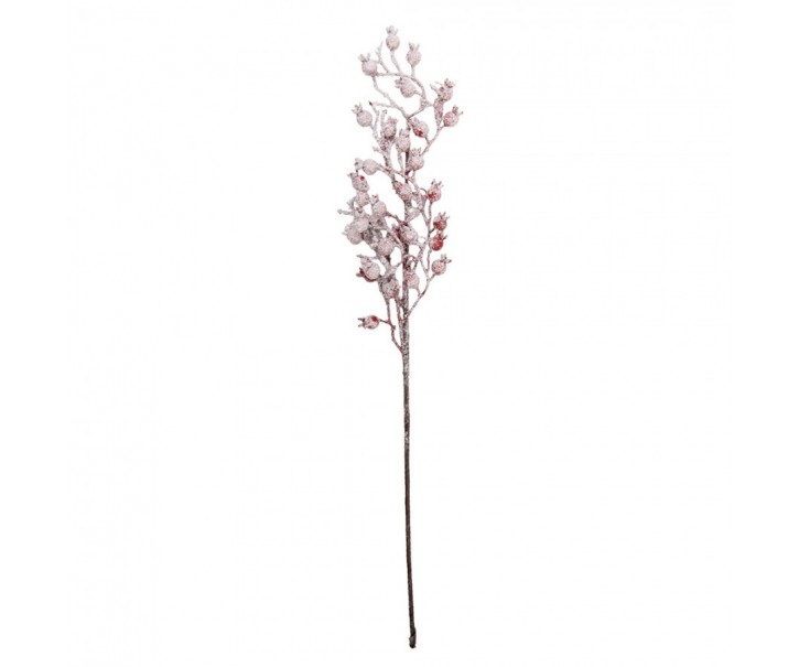 Vánoční zápich zasněžená větvička červené bobule - 10*5*60 cm Clayre & Eef