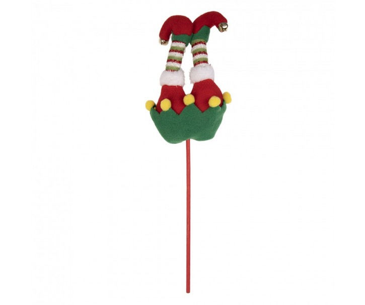 Kouzelný vánoční zápich nohy skřítek Elf - 12*7*43 cm Clayre & Eef