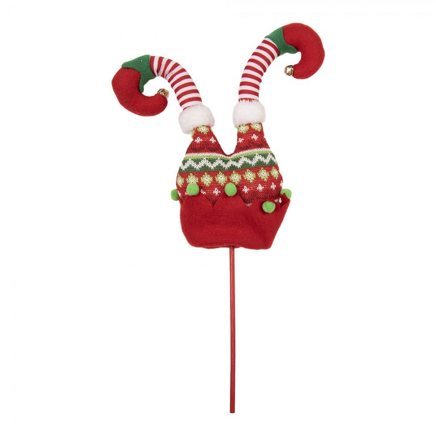 Červený vánoční zápich nohy skřítek Elf - 14*5*48 cm Clayre & Eef Červený vánoční zápich nohy skřítek Elf - 14*5*48 cm Clayre & Eef