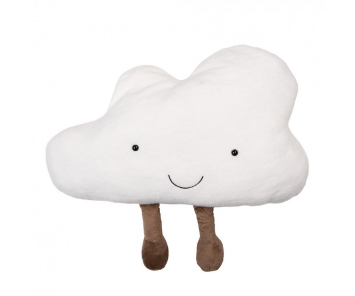 Bílý dekorativní polštář ve tvaru obláčku Cloud - 60*30*10 cm Clayre & Eef