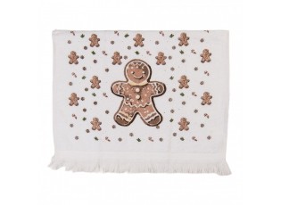 Bílý froté kuchyňský ručník s perníčky Gingerbread Magic - 40*66 cm