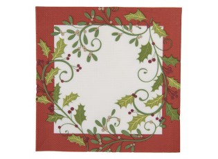 Vánoční papírové ubrousky s dekorem cesmíny - 33*33 cm (20ks)