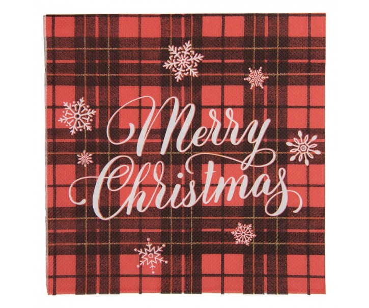 Vánoční papírové ubrousky Merry Christmas - 33*33 cm (20ks) Clayre & Eef