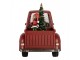 Kouzelné červené auto Santa se třpytkami a hrací skříňkou Led - 28*12*15 cm / 3*AA/ USB Clayre & Eef