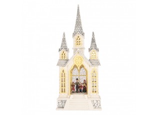 Kouzelný vánoční sbor v kostele – hrací skříňka s LED - 17*10*41 cm / 3*AA/ USB