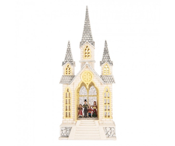 Kouzelný vánoční sbor v kostele – hrací skříňka s LED - 17*10*41 cm / 3*AA/ USB Clayre & Eef