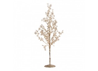 Zlatý vánoční stromeček s kamínky a třpytkami - 9*9*50 cm