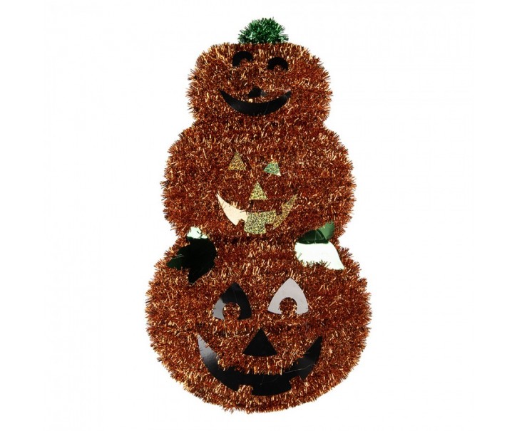 Halloweenská závěsná dekorace dýně Pumpkin - 30*6*54 cm Clayre & Eef