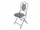 Šedý zahradní kovový Bistro set stůl a 2 židle - Ø 60*71 / 50*40*93 cm Clayre & Eef