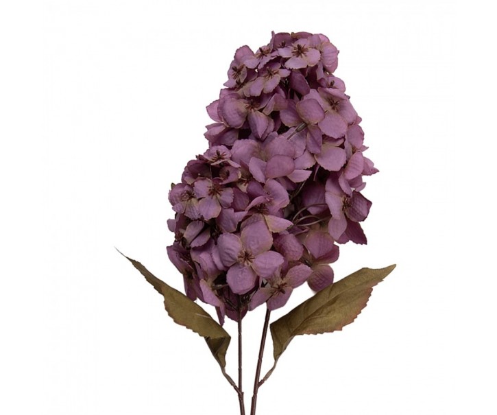 Dekorace umělá květina hortenzie s fialovým květem - 12*12*90 cm Clayre & Eef