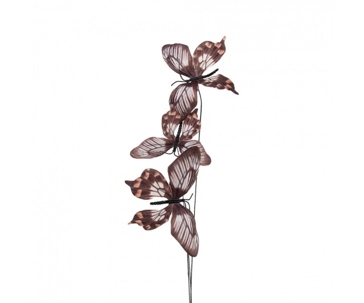 Dekorační větvička s hnědými motýlky Butterfly - 10*10*65 cm Clayre & Eef
