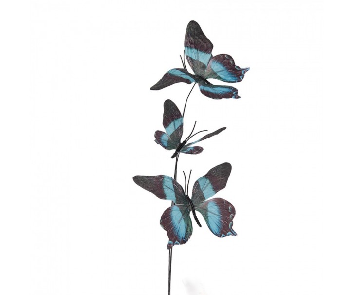 Dekoračná vetvička s modrými motýlikami Butterfly - 10*10*65 cm Clayre & Eef