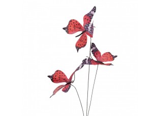 Dekorační větvička s červenými motýlky Butterfly - 10*10*65 cm