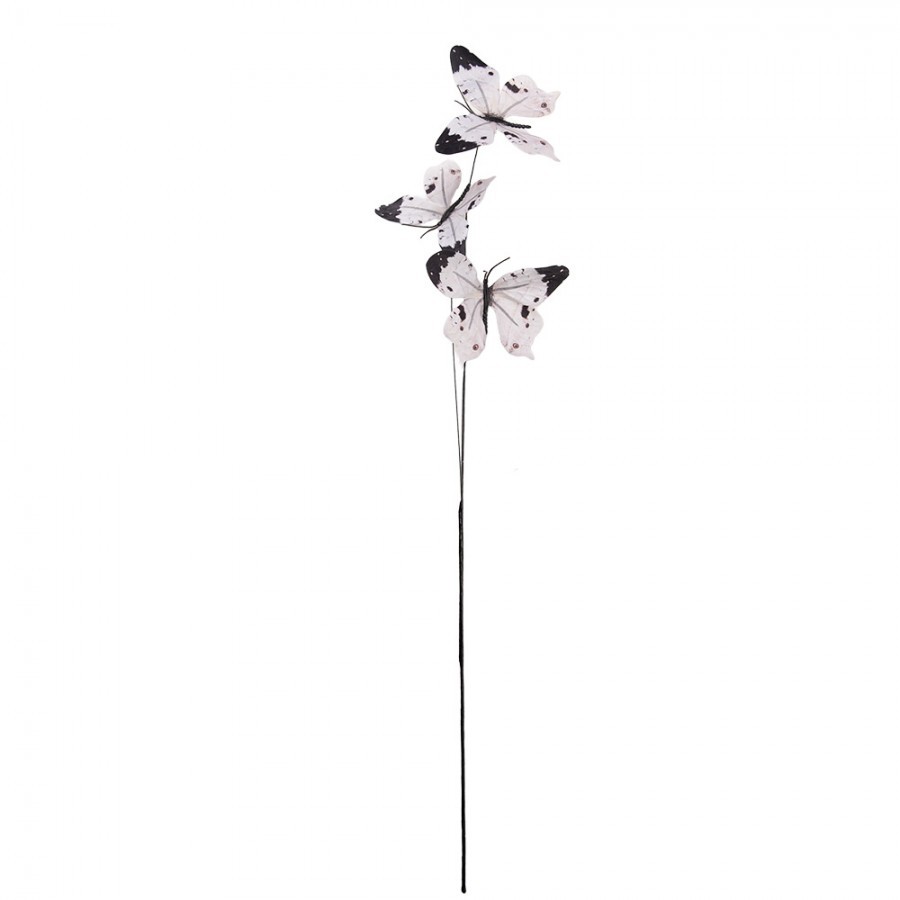 Dekorační větvička s bílými motýlky Butterfly - 10*10*65 cm Clayre & Eef Dekorační větvička s bílými motýlky Butterfly - 10*10*65 cm Clayre & Eef