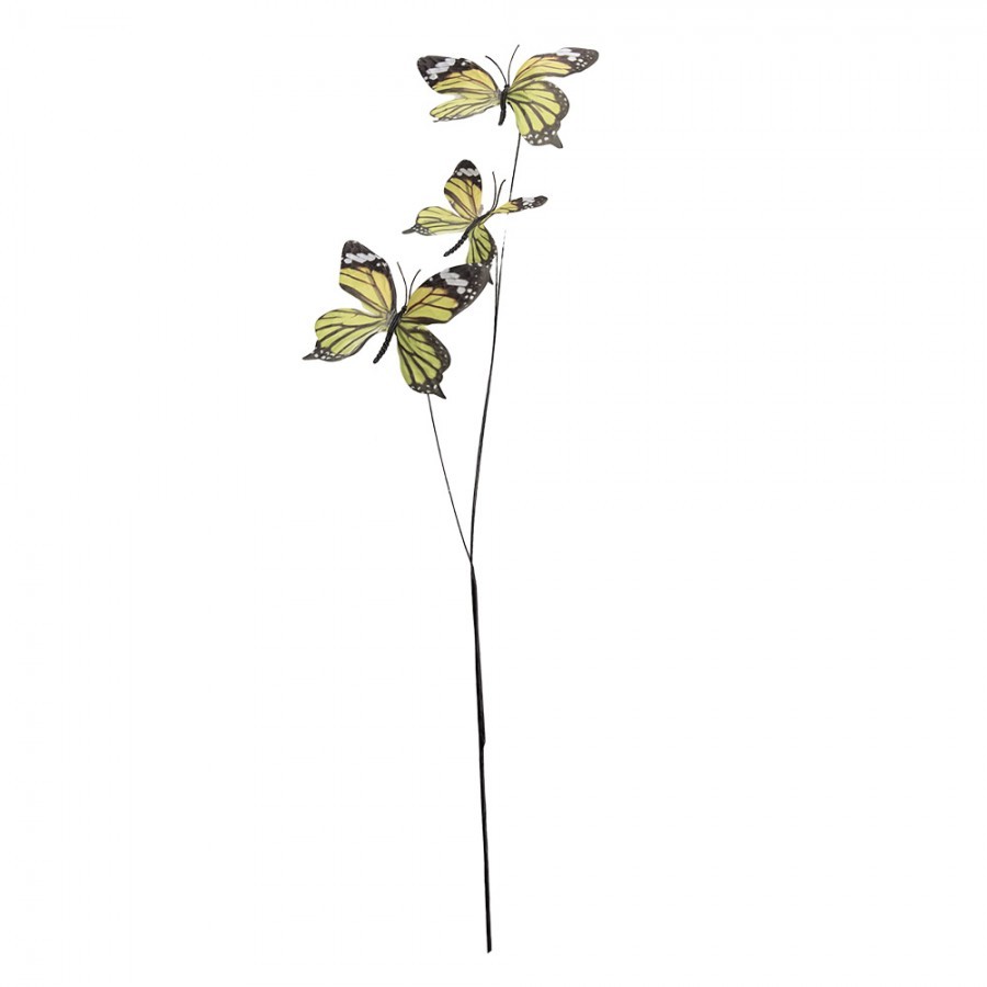 Dekorační větvička se zelenkavými motýlky Butterfly - 10*10*65 cm Clayre & Eef Dekorační větvička se zelenkavými motýlky Butterfly - 10*10*65 cm Clayre & Eef