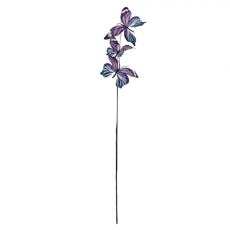 Dekorační větvička s fialkovými motýlky Butterfly - 10*10*65 cm Clayre & Eef Dekorační větvička s fialkovými motýlky Butterfly - 10*10*65 cm Clayre & Eef