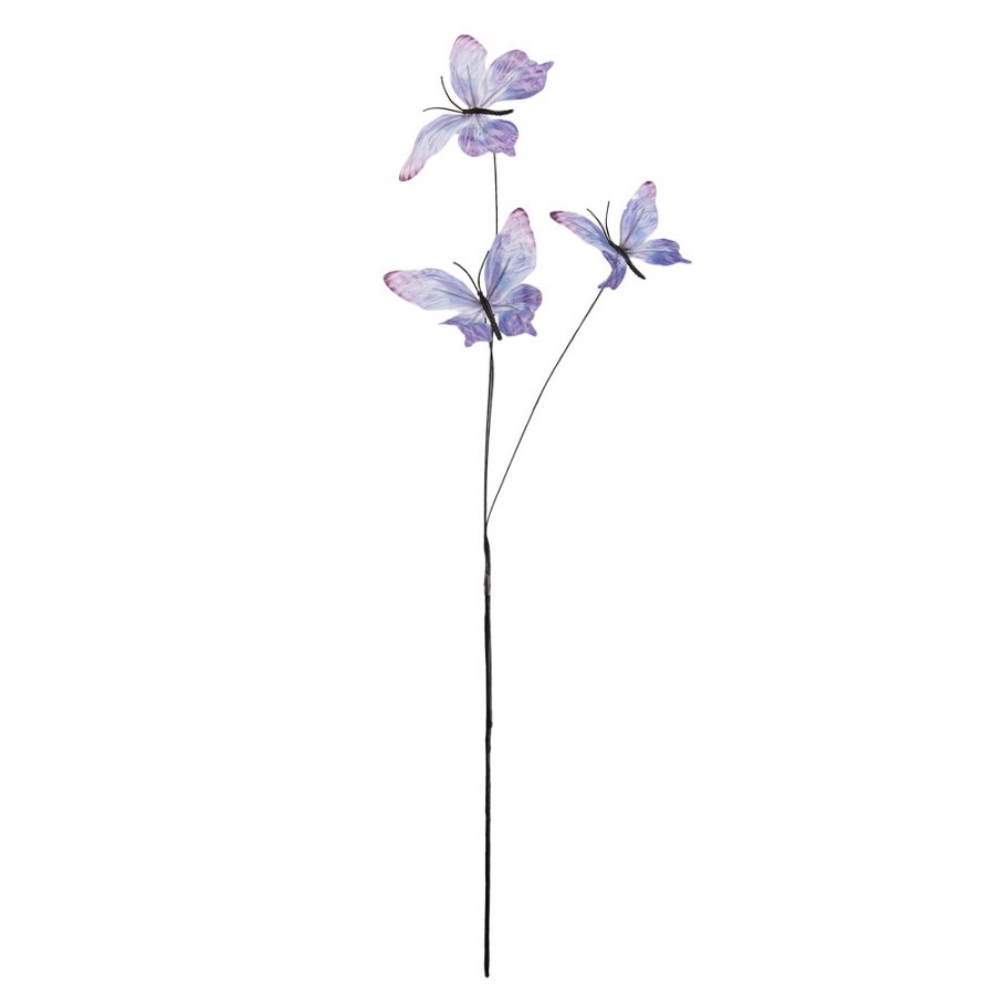 Dekorační větvička s fialovými motýlky Butterfly - 10*10*65 cm Clayre & Eef Dekorační větvička s fialovými motýlky Butterfly - 10*10*65 cm Clayre & Eef