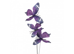 Dekorační větvička s fialovými motýlky Butterfly - 10*10*65 cm