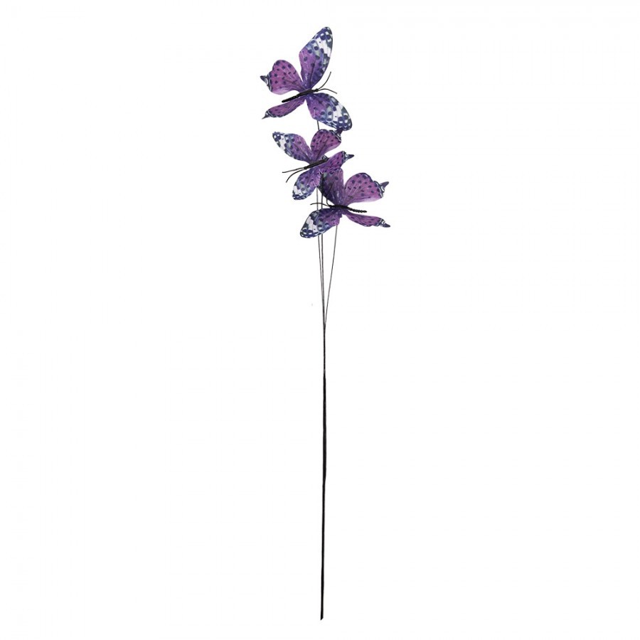 Dekorační větvička s fialovými motýlky Butterfly - 10*10*65 cm Clayre & Eef Dekorační větvička s fialovými motýlky Butterfly - 10*10*65 cm Clayre & Eef