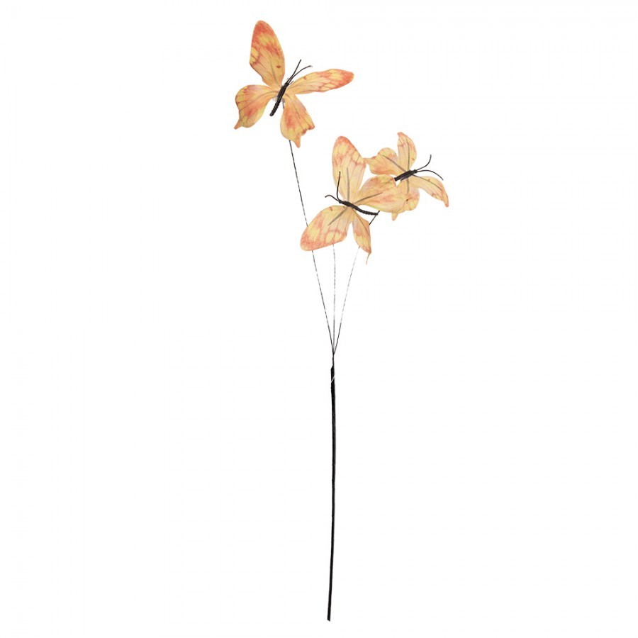 Dekorační větvička se žlutými motýlky Butterfly - 10*10*65 cm Clayre & Eef Dekorační větvička se žlutými motýlky Butterfly - 10*10*65 cm Clayre & Eef