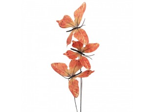 Dekorační větvička s oranžovými motýlky Butterfly - 10*10*65 cm