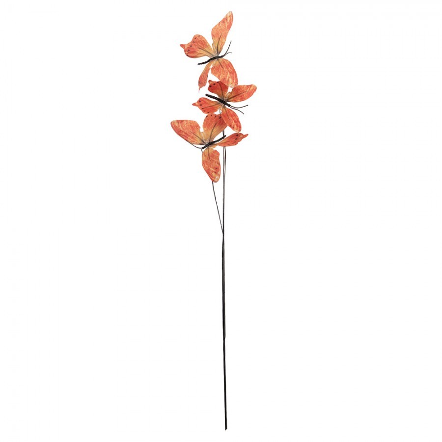 Dekorační větvička s oranžovými motýlky Butterfly - 10*10*65 cm Clayre & Eef Dekorační větvička s oranžovými motýlky Butterfly - 10*10*65 cm Clayre & Eef