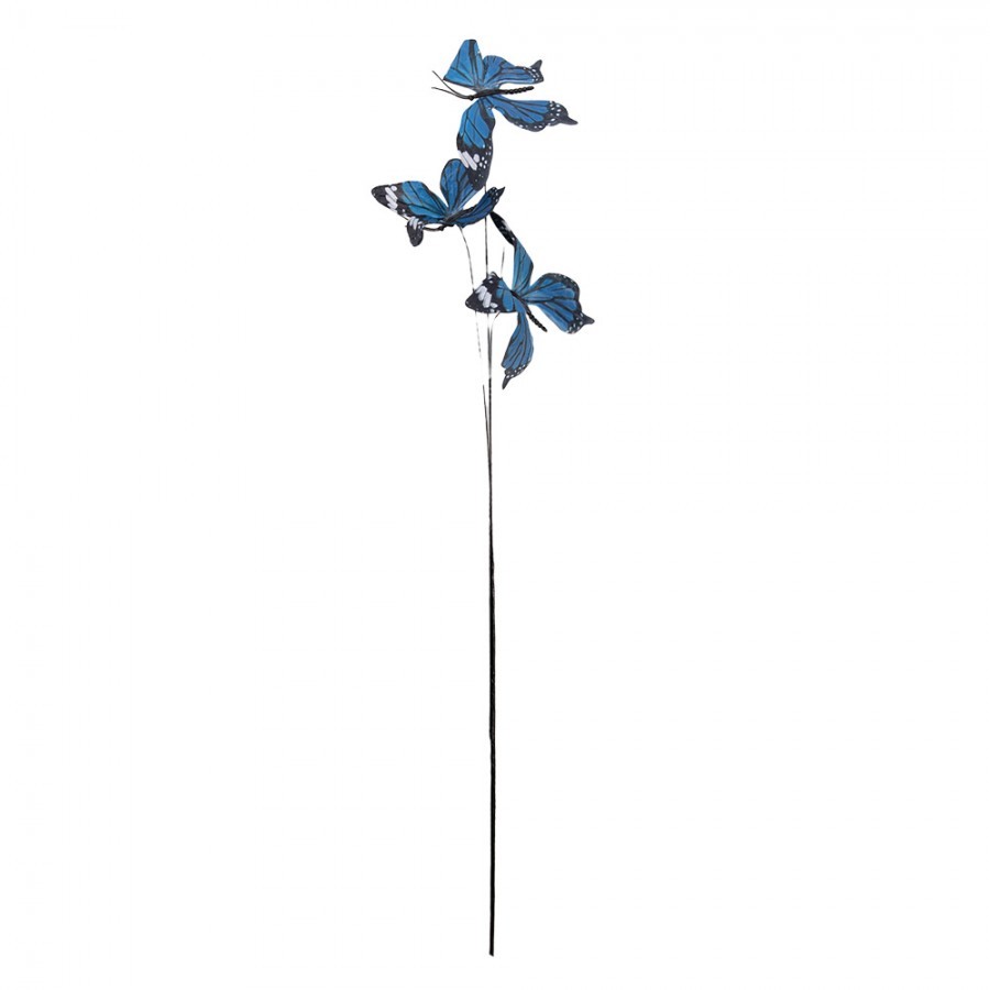 Dekorační větvička s modrými motýlky Butterfly - 10*10*65 cm Clayre & Eef Dekorační větvička s modrými motýlky Butterfly - 10*10*65 cm Clayre & Eef