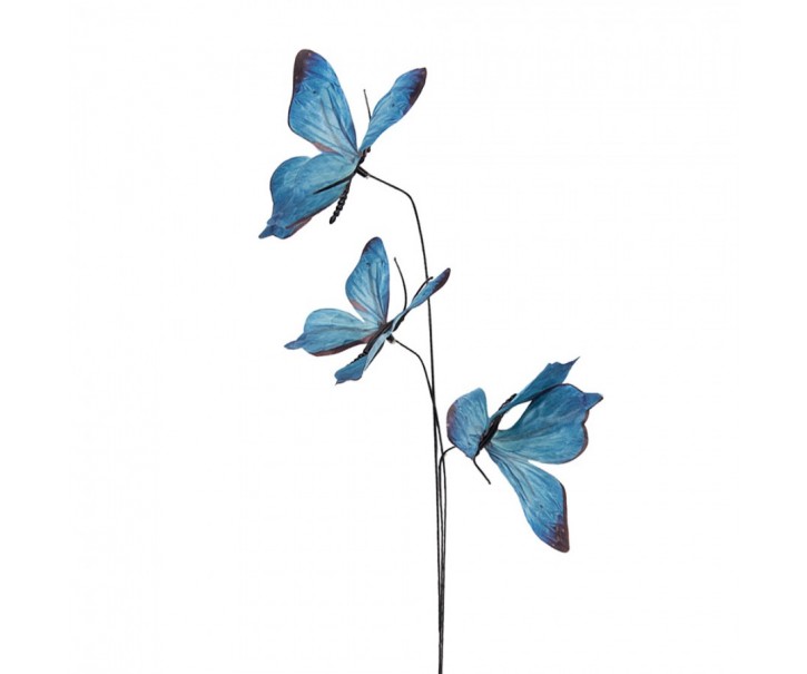 Dekorační větvička s modrými motýlky Butterfly - 10*10*65 cm Clayre & Eef