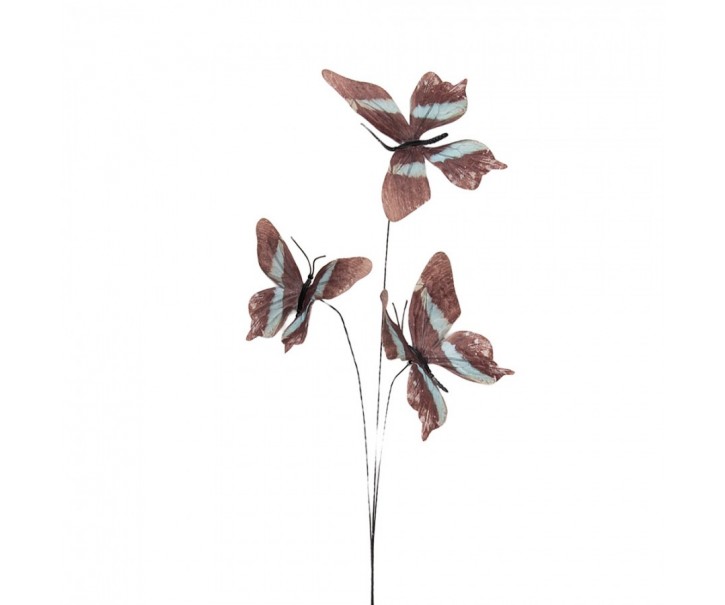Dekorační větvička s hnědými motýlky Butterfly - 10*10*65 cm Clayre & Eef