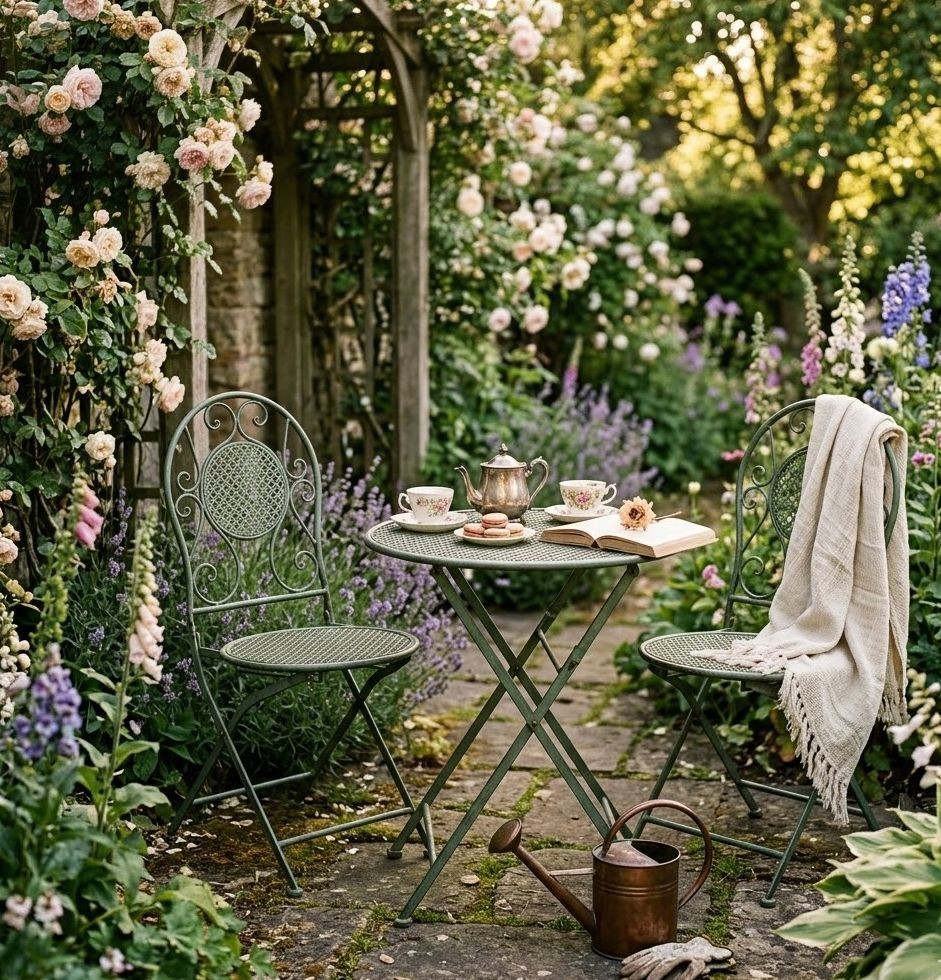 Zelený skládací zahradní Bistro set stůl a 2 židle - Ø 60*71 / 50*40*93 cm Clayre & Eef Zelený skládací zahradní Bistro set stůl a 2 židle - Ø 60*71 / 50*40*93 cm Clayre & Eef